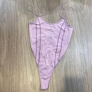 (3/$15) Purple ribbed bodysuit